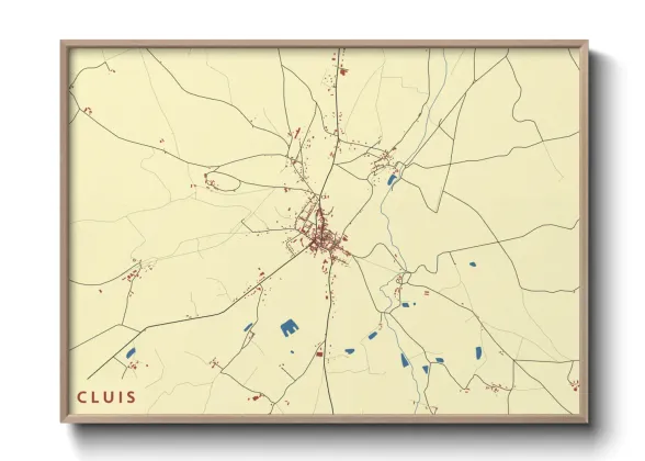 Une affiche de carte sur Cluis