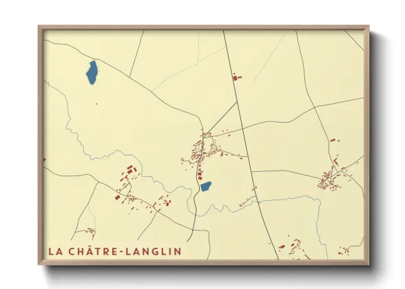 Une affiche de carte sur La Châtre-Langlin