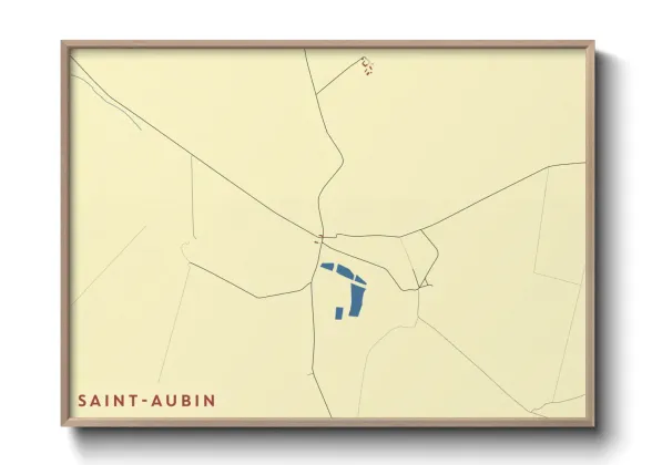 Une affiche de carte sur Saint-Aubin