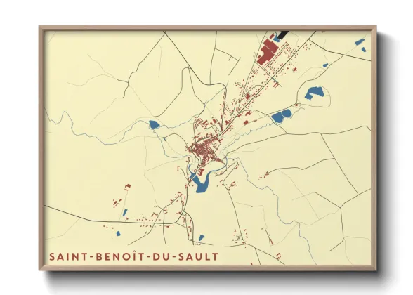 Une affiche de carte sur Saint-Benoît-du-Sault