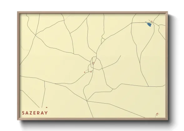 Une affiche de carte sur Sazeray