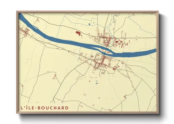 Une affiche de carte sur L'Île-Bouchard