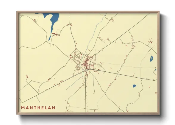 Une affiche de carte sur Manthelan