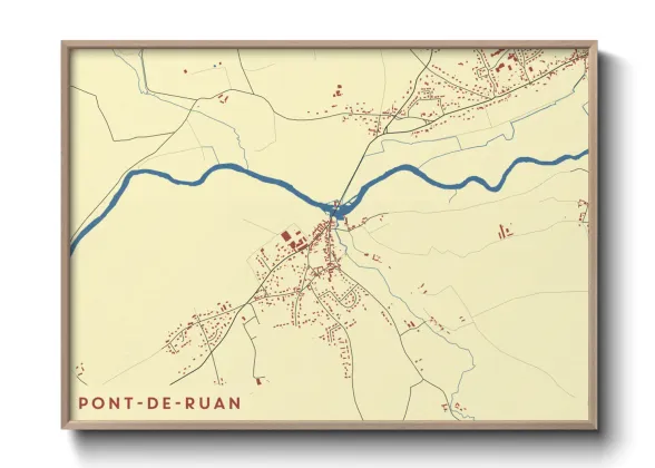 Une affiche de carte sur Pont-de-Ruan