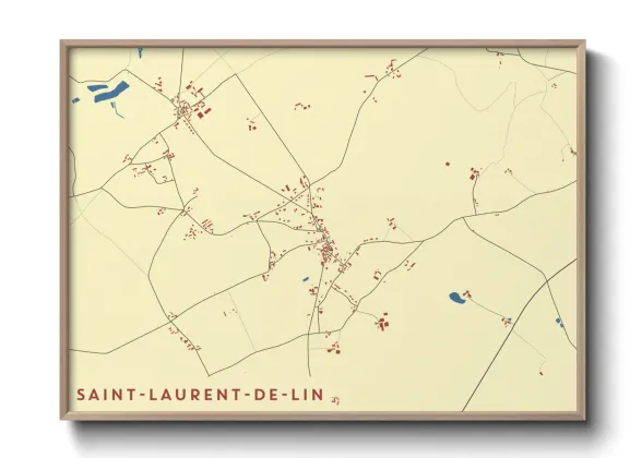Une affiche de carte sur Saint-Laurent-de-Lin