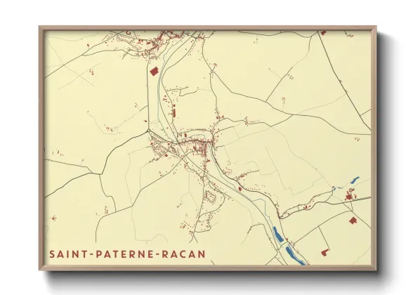 Une affiche de carte sur Saint-Paterne-Racan