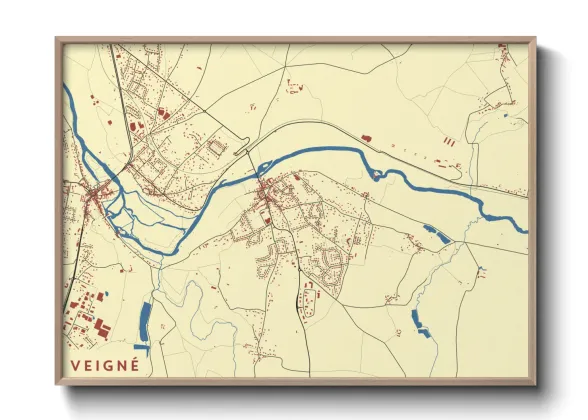 Une affiche de carte sur Veigné