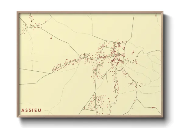 Une affiche de carte sur Assieu