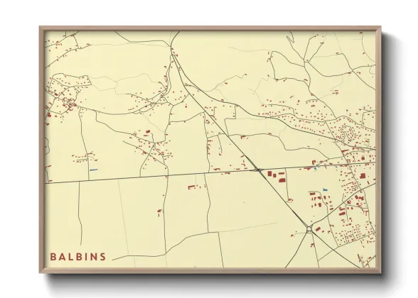 Une affiche de carte sur Balbins