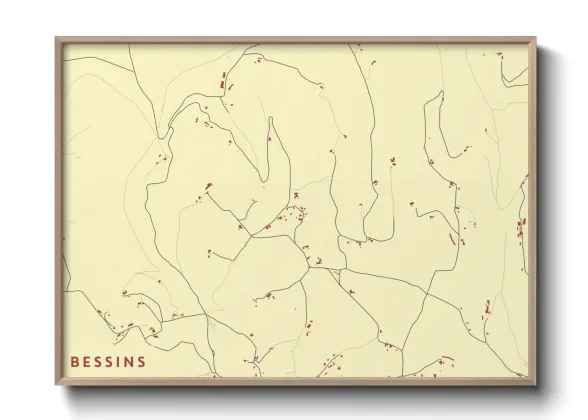 Une affiche de carte sur Bessins