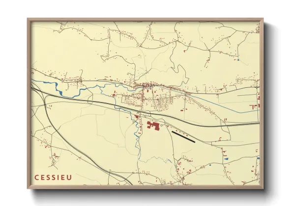 Une affiche de carte sur Cessieu