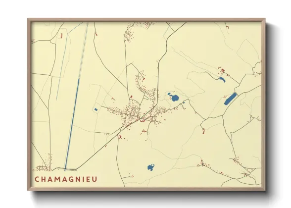 Une affiche de carte sur Chamagnieu