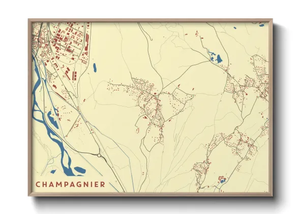 Une affiche de carte sur Champagnier