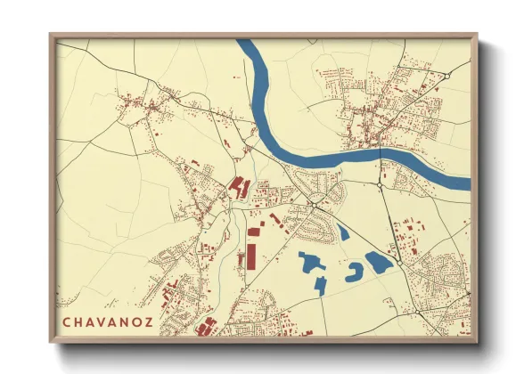 Une affiche de carte sur Chavanoz