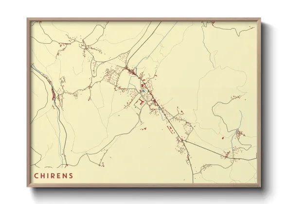 Une affiche de carte sur Chirens