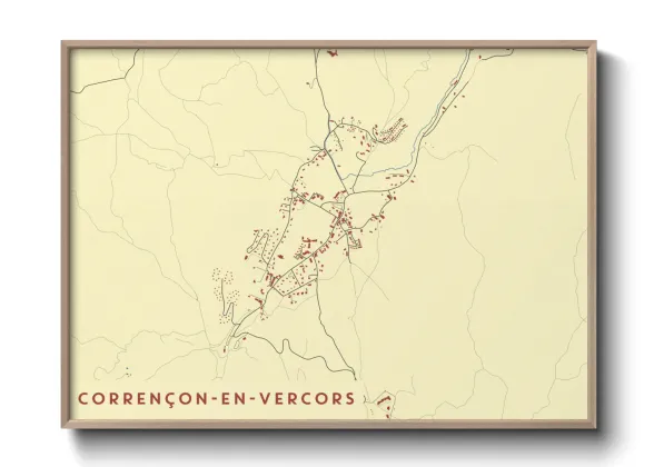 Une affiche de carte sur Corrençon-en-Vercors