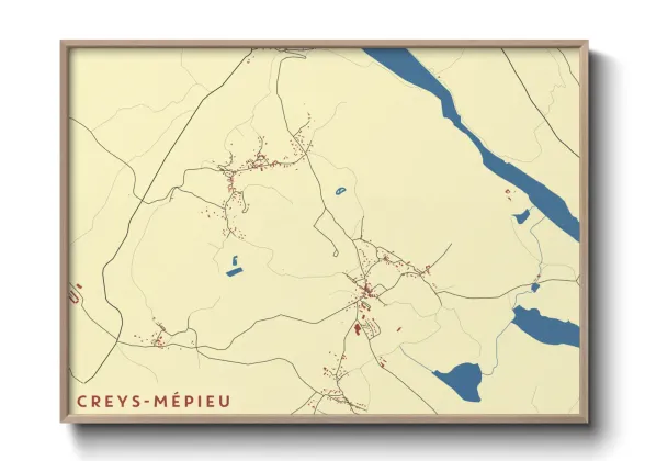 Une affiche de carte sur Creys-Mépieu
