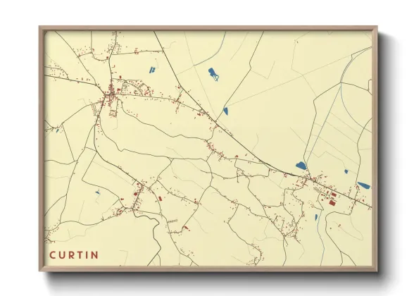Une affiche de carte sur Curtin