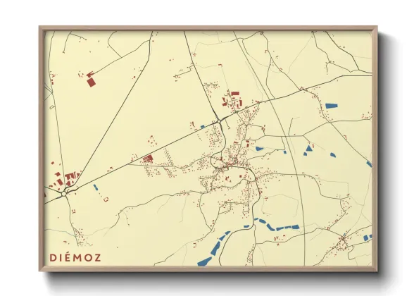 Une affiche de carte sur Diémoz