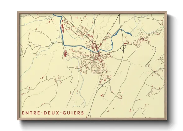 Une affiche de carte sur Entre-Deux-Guiers