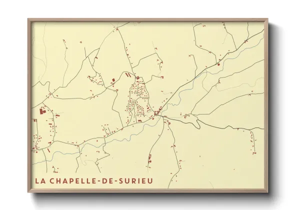 Une affiche de carte sur La Chapelle-de-Surieu