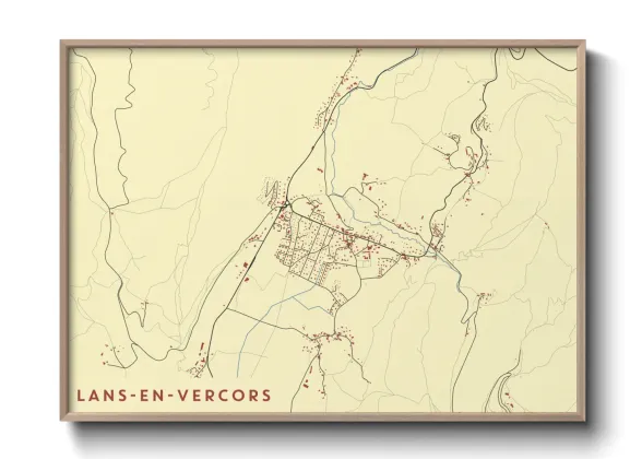Une affiche de carte sur Lans-en-Vercors