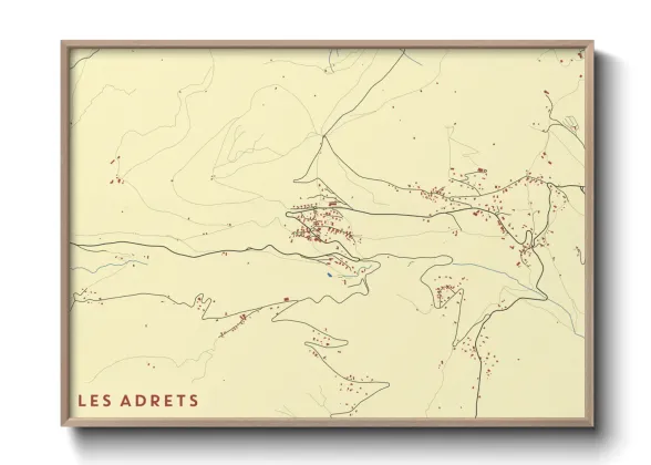 Une affiche de carte sur Les Adrets