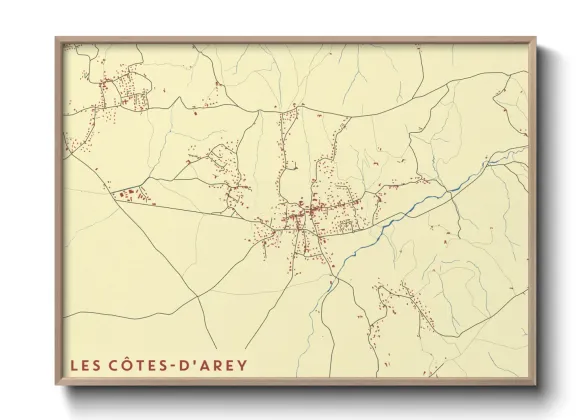 Une affiche de carte sur Les Côtes-d'Arey
