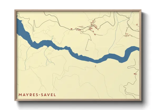 Une affiche de carte sur Mayres-Savel
