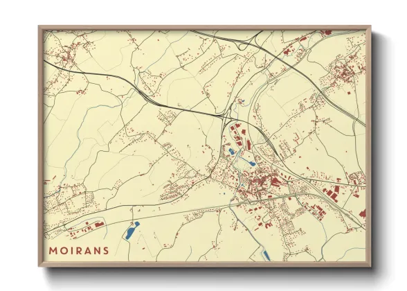 Une affiche de carte sur Moirans