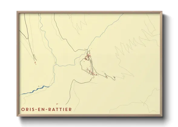 Une affiche de carte sur Oris-en-Rattier