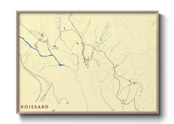 Une affiche de carte sur Roissard