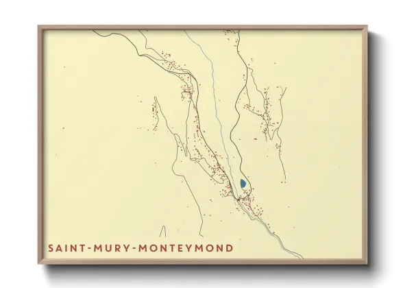 Une affiche de carte sur Saint-Mury-Monteymond