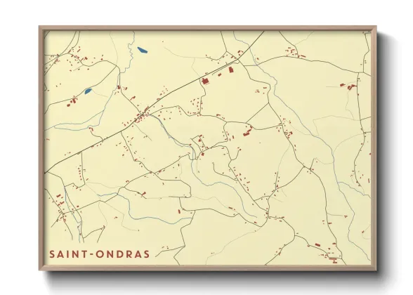 Une affiche de carte sur Saint-Ondras