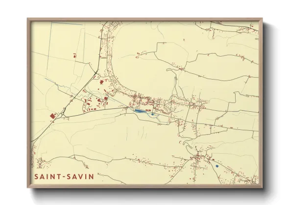 Une affiche de carte sur Saint-Savin