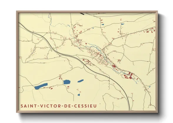 Une affiche de carte sur Saint-Victor-de-Cessieu