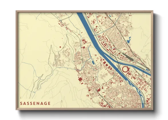 Une affiche de carte sur Sassenage