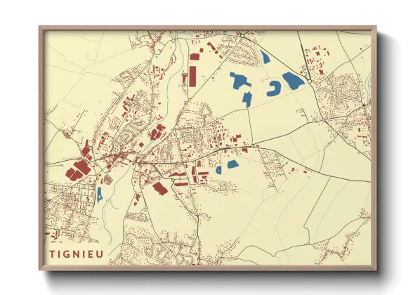 Une affiche de carte sur Tignieu