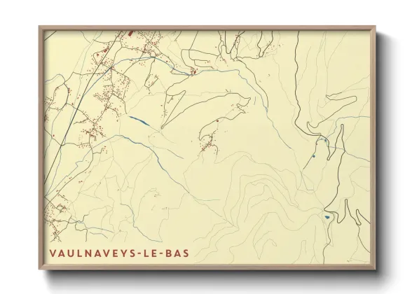 Une affiche de carte sur Vaulnaveys-le-Bas