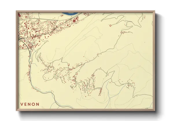 Une affiche de carte sur Venon