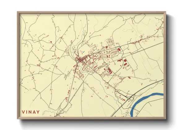 Une affiche de carte sur Vinay
