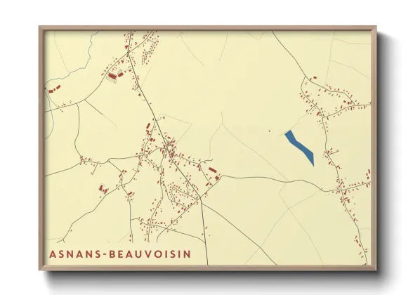 Une affiche de carte sur Asnans-Beauvoisin