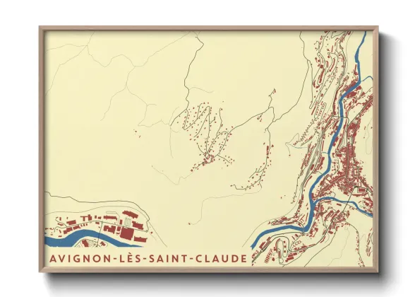 Une affiche de carte sur Avignon-lès-Saint-Claude