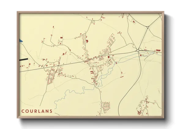 Une affiche de carte sur Courlans