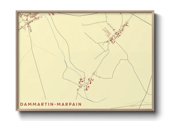 Une affiche de carte sur Dammartin-Marpain