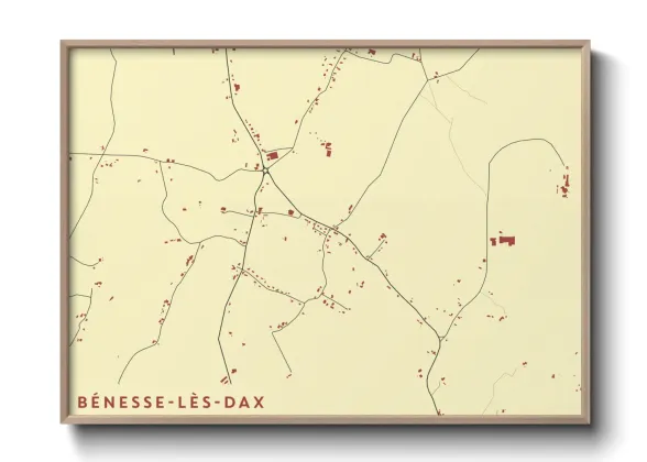 Une affiche de carte sur Bénesse-lès-Dax