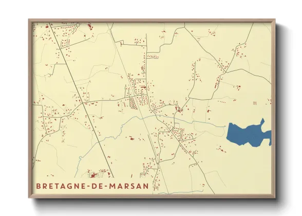 Une affiche de carte sur Bretagne-de-Marsan