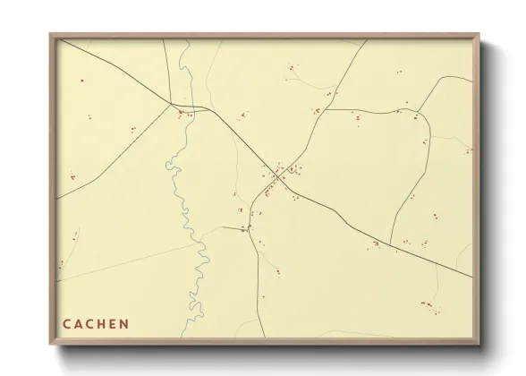 Une affiche de carte sur Cachen