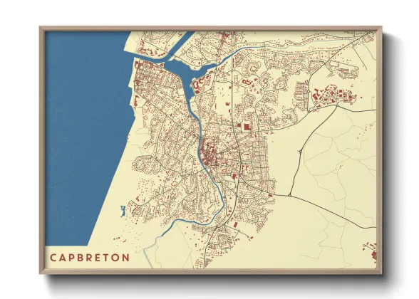Une affiche de carte sur Capbreton
