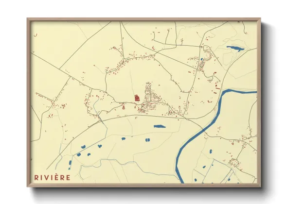 Une affiche de carte sur Rivière